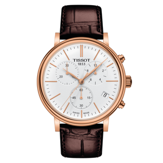 Tissot - T122.417.36.011.00  Carson Premium Chronograph Quartz 41 Rose Gold PVD / Silver / Strap