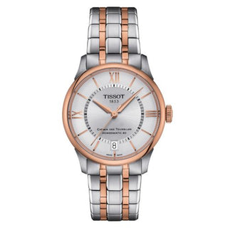 Tissot - T139.207.22.038.00  Chemin Des Tourelles Powermatic 80 34 Stainless Steel - Rose Gold / Silver / Bracelet