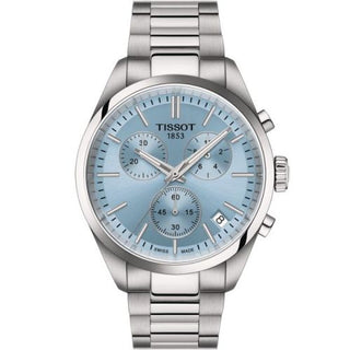 Tissot - T150.417.11.351.00  PR 100 Quartz Chronograph Stainless Steel / Ice blue / Bracelet