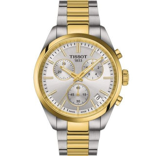 Tissot - T150.417.22.031.00  PR 100 Quartz Chronograph Stainless Steel - Yellow Gold  / Silver / Bracelet