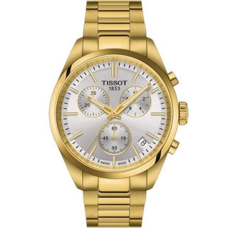 Tissot - T150.417.33.031.00  PR 100 Quartz Chronograph Yellow Gold  / Silver / Bracelet