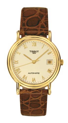 Tissot - T71.3.430.23  Carson Automatic 35.5 Yellow Gold / Champagne / Strap