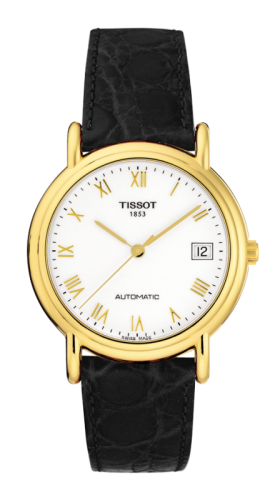 Tissot - T71.3.444.13  Carson Automatic 35.5 Yellow Gold / White / Strap