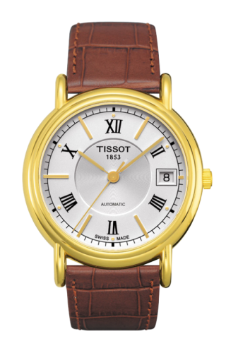 Tissot - T71.3.468.33  Carson Automatic 35.5 Yellow Gold / Silver / Strap