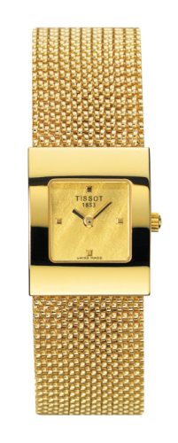 Tissot - T73.3.321.21  Bellflower Square Yellow Gold / Champagne / Bracelet