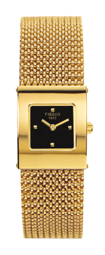 Tissot - T73.3.321.51  Bellflower Square Yellow Gold / Black / Bracelet