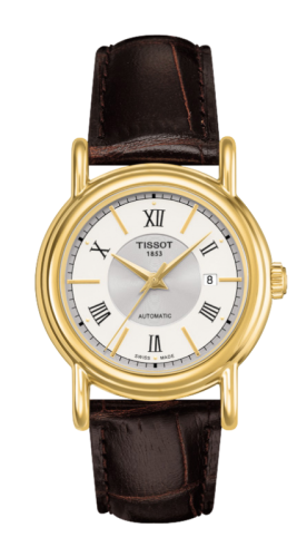 Tissot - T907.007.16.038.00  Carson Automatic 29.7 Yellow Gold / Silver / Strap