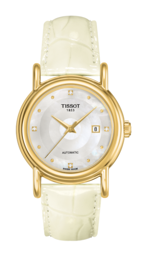 Tissot - T907.007.16.106.01  Carson Automatic 29.7 Yellow Gold / MOP / Strap