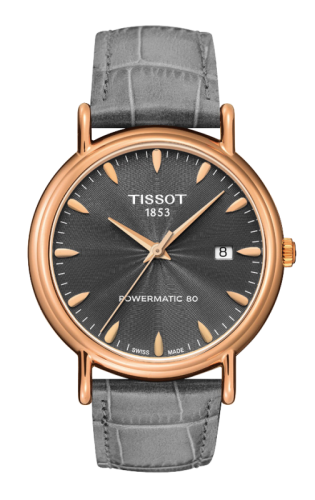 Tissot - T907.407.76.081.00  Carson Powermatic 80 40 Rose Gold / Grey / Strap