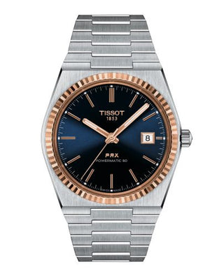 Tissot - T931.407.41.041.00  PRX Powermatic 80 Stainless Steel - Rose Gold / Blue