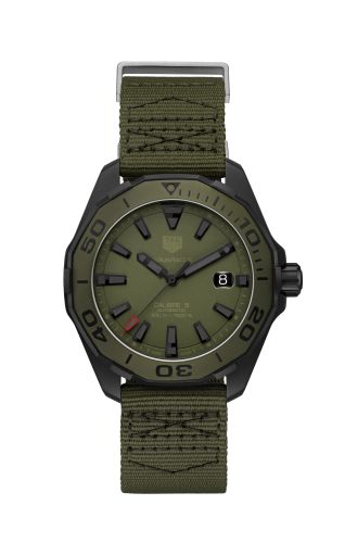 TAG Heuer - WAY208E.FC8222  Aquaracer 300M Calibre 5 43 Titanium PVD / Khaki / NATO