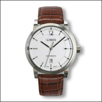 Limes Chyros Automatic - Silvered / black leather strap (U6017-LA1.2)