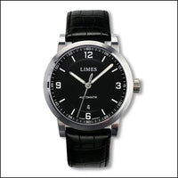 Limes Chyros Balancier Visible - silvered / black leather strap (U6017-LA3.3)