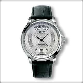 Limes - U6282C-LA2.1  Pharo DayDate - Silvered / black leather strap