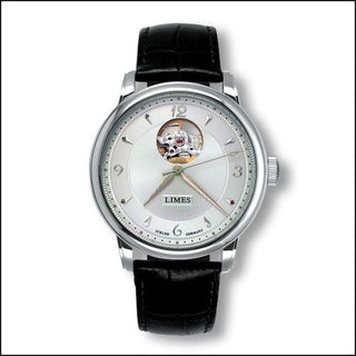 Limes - U6282C-LA3.1  Pharo Open Balance - Silvered / black leather strap