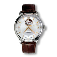 Limes Pharo Cartouche A - Silvered dial - Black leather strap (U6282C-LA3.2)