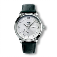 Limes Pharo Open Balance - Silvered / black leather strap (U6282C-LA4.1)