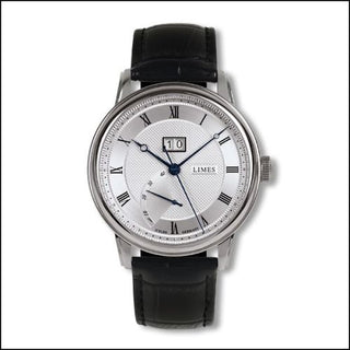 Limes - U6282C-LA4.3  Pharo BigDate - Silvered / black leather strap