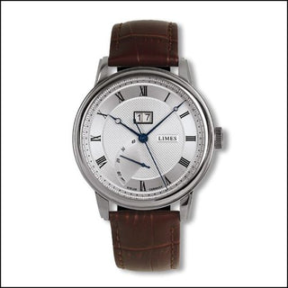 Limes - U6282C-LA4.4  Pharo BigDate - Silvered / Brown leather strap