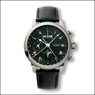 Limes - U6282C-LC2.1  Pharo Chrono - Black / roman / black leather strap