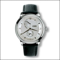 Limes Pharo BigDate - Silvered / black leather strap (U6282C-LHR1.1)