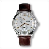 Limes Pharo Hand wound - Silvered / black leather strap (U6282C-LHR1.2)