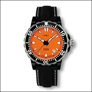 Limes - U8787SW-LA2.3  1Tausend Automatic PVD Orange - Leather strap