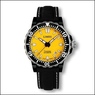 Limes - U8787SW-LA2.5  1Tausend Automatic PVD Yellow - Leather strap