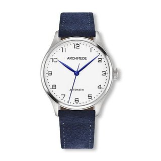 Archimede - UA4929-A3.19  Klassik 36 Stainless Steel / Silver / Blue Suede