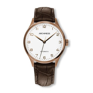 Archimede - UA4929-A3.32-G5  Klassik 36 Gold PVD / Silver / Brown Leather