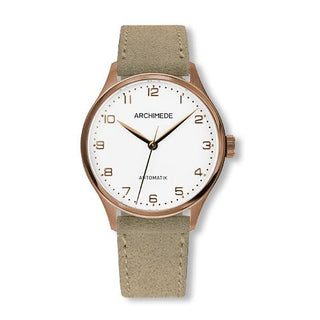 Archimede - UA4929-A3.37-G5  Klassik 36 Gold PVD / Silver / Beige Suede