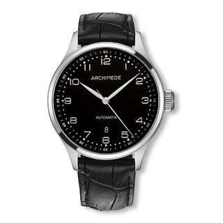 Archimede - UA7929-A2.1  Klassik 42 Stainless Steel / Black / Black Leather