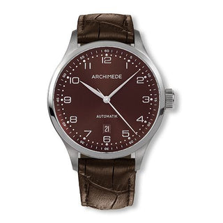 Archimede - UA7929-A2.10  Klassik 42 Stainless Steel / Brown / Brown Leather