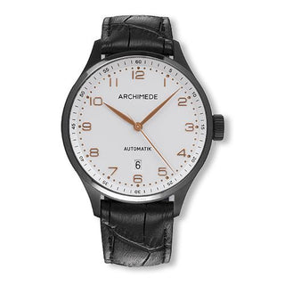 Archimede - UA7929-A2.6-SW  Klassik 42 TwoTone Stainless Steel / PVD / Silver / Black Leather