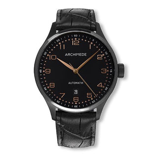 Archimede - UA7929-A2.8-SW  Klassik 42 TwoTone Stainless Steel / PVD / Black / Black Leather