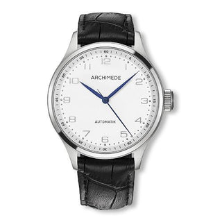 Archimede - UA7929-M2.11  Klassik 42 Stainless Steel / Silver / Black Leather