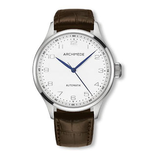 Archimede - UA7929-M2.12  Klassik 42 Stainless Steel / Silver / Brown Leather