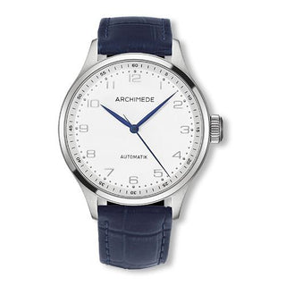 Archimede - UA7929-M2.13  Klassik 42 Stainless Steel / Silver / Blue Leather