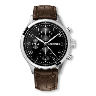 Archimede - UA7939-C2.32  Klassik Chronograph Stainless Steel / Black / Leather