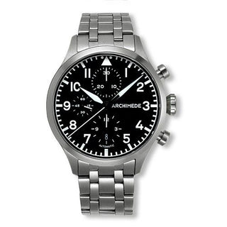 Archimede - UA7939B-C1.1  Pilot Chronograph Staineless Steel / Black / Bracelet