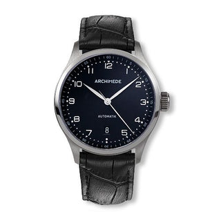 Archimede - UA7969-A3.1  Klassik 39 Stainless Steel / Black / Black Leather