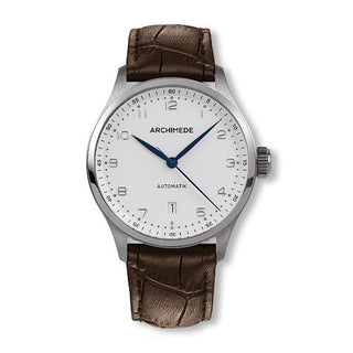 Archimede - UA7969-A3.4  Klassik 39 Stainless Steel / Silver / Brown Leather