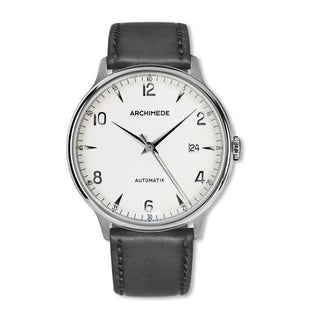 Archimede - UA8068P-A1.1  1950-2 Stainless Steel / Silver / Black Leather