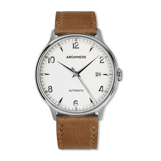 Archimede - UA8068P-A1.3  1950-2 Stainless Steel / Silver / Brown Leather