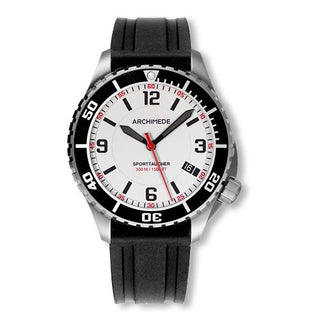 Archimede - UA8974-TS-A3.2  SportTaucher Stainless Steel / White / Rubber