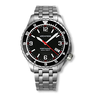 Archimede - UA8974B-GS-A1.1  SportTaucher GMT Stainless Steel / Black / Bracelet