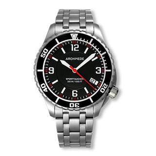 Archimede - UA8974B-TS-A1.1  SportTaucher Stainless Steel / Black / Bracelet