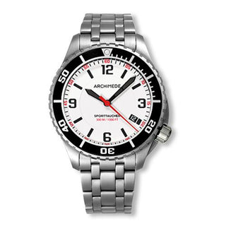 Archimede - UA8974B-TS-A3.1  SportTaucher Stainless Steel / White / Bracelet