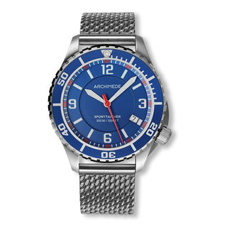 Archimede - UA8974BM-TB-A5.5  SportTaucher Stainless Steel / Blue / Mesh