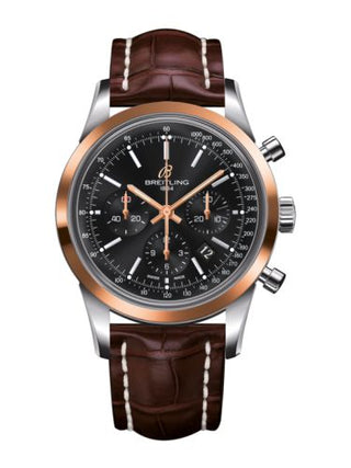 Breitling - UB015212.BC74.739P  Transocean Chronograph Stainless Steel Red Gold / Black / Croco